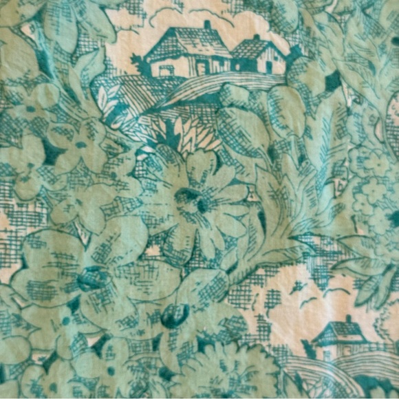 April Cornell Cottage Floral Dress Cotton Midi Green Cream Tank M - Picture 12 of 12